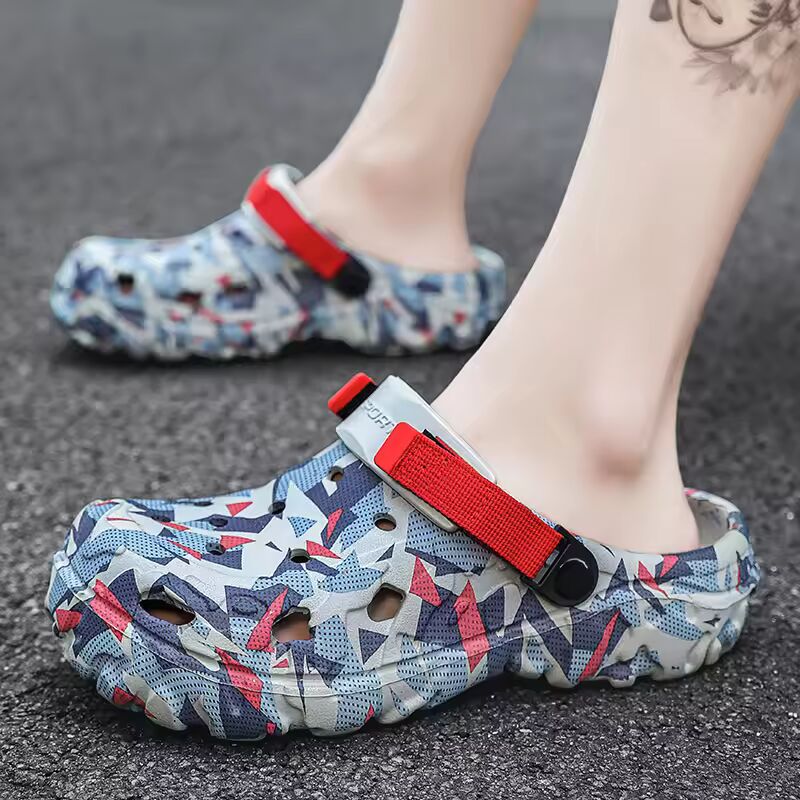 Men's Cave Shoes Beach Quick Drying Sandals Camouflage Sandals Summer Fashion Lightweight Slippers Home Footwear
